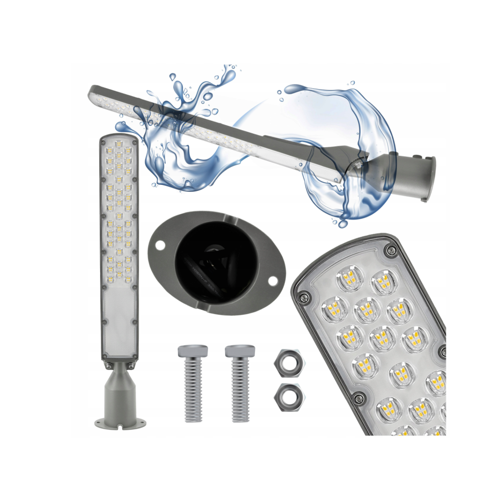 Germina LED pouličná lampa / lampáš HERMETIC 100W sivá 10000lm 5000K