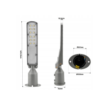 Germina LED pouličná lampa / lampáš HERMETIC 30W sivá 3000lm 5000K