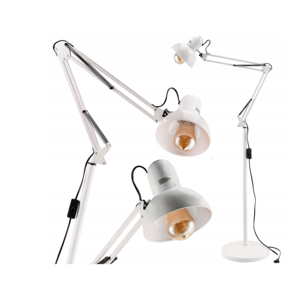 BERGE LED stojacia lampa 1xE27 185cm biela