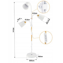 BERGE Stojacia lampa biela 3xE27