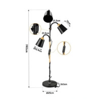 BERGE Stojacia lampa čierna 3xE27