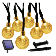 LED solárna reťaz - 30x LED žiarovka gule - 5m