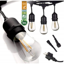 ecoPLANET Záhradná girlanda 5m + 6x 1W LED žiarovka