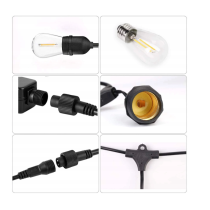 ecoPLANET Záhradná girlanda 5m + 6x 1W LED žiarovka