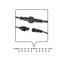 ecoPLANET Záhradná girlanda 5m + 6x 1W LED žiarovka