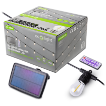 ECOLIGHT Solárna záhradná girlanda LED 10 m + 10x žiarovka