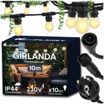 BERGE Záhradná girlanda 10m + 11x 1W LED žiarovka