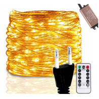 BERGE Svetelná reťaz záhradná girlanda 10m 100LED 230V + diaľkové ovládanie