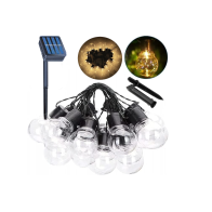 BERGE Vonkajšia reťaz GIRLAND solárna 5m + 10 LED žiaroviek IP44