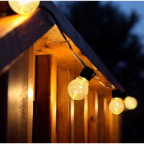 BERGE Vonkajšia reťaz GIRLAND solárna 5m + 10 LED žiaroviek IP44