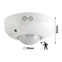 ECOLIGHT Infračervené stropné čidlo pohybu 300W 360 ° biele