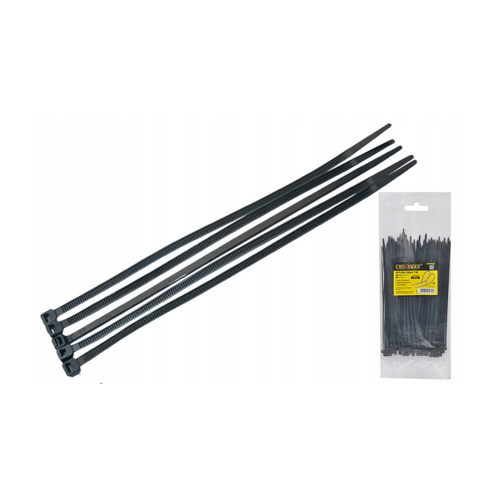 CROWNMAN Nylonová sťahovacia páska 2,5x150mm čierna - 100ks