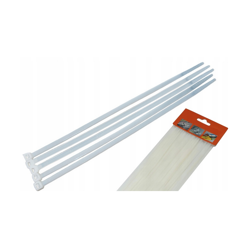 CROWNMAN Nylonová sťahovacia páska 3,6x200mm biela - 100ks