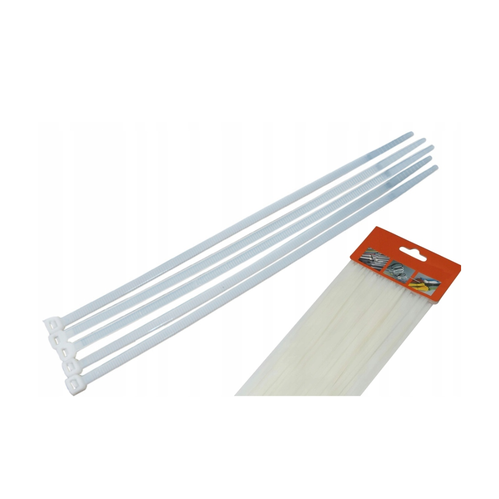 CROWNMAN Nylonová sťahovacia páska 4,8x200mm biela - 100ks