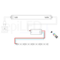 epiLED – 5m LED pásik ecoPT – 14W, 60xSMD, 10mm, IP20, 24V DC – RGBW / Teplá biela (WW)
