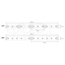 epiLED – 5m LED pásik ecoPT – 14W, 60xSMD, 10mm, IP20, 24V DC – RGBW / Teplá biela (WW)