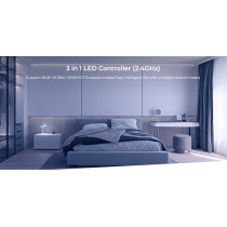 MiBOXER – 4-zónový RGB kontroler LED pásikov typ FUT37S+ – 6A – 12/24V DC