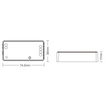 MiBOXER – 4-zónový RGB kontroler LED pásikov typ FUT37S+ – 6A – 12/24V DC