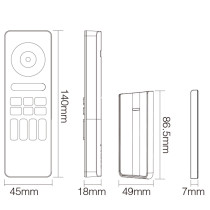 MiBOXER – 4-zónový dotykový RGB/CCT ovládač typ C5 - dosah 30m -  s magnetickým nástenným držiakom