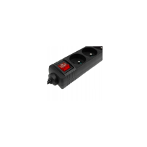ECOLIGHT Elektrický predlžovací kábel, 3 zásuvky, 3 m, čierny s vypínačom, ČIERNY 3x1,5 mm