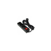 ECOLIGHT Elektrický predlžovací kábel, 3 zásuvky, 3 m, čierny s vypínačom, ČIERNY 3x1,5 mm