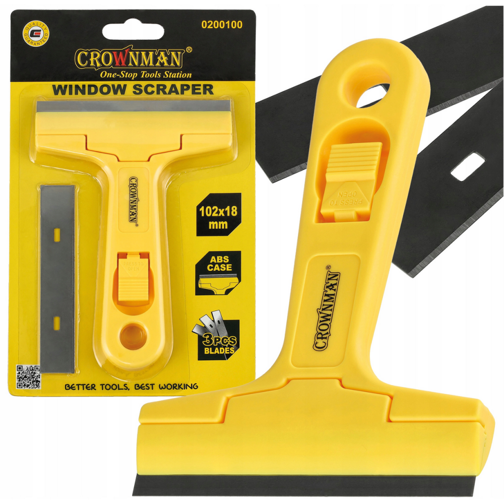 CROWNMAN 145mm škrabka na farby s výmennými čepeľami
