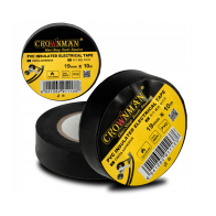 CROWNMAN Čierna izolačná páska 19mmx10m 600V - pevná, vodeodolná