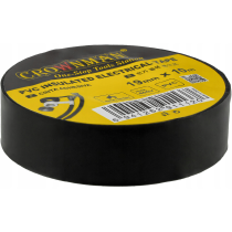 CROWNMAN Čierna izolačná páska 19mmx10m 600V - pevná, vodeodolná