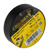 CROWNMAN Čierna izolačná páska 19mmx10m 600V - pevná, vodeodolná