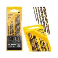 CROWNMAN HSS kobaltové skrutkovacie vrtáky 4-10mm do kovu, 5 kusov