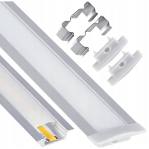BERGE LED eloxovaný hliníkový profil zapustený 1m - sada