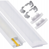BERGE LED hliníkový profil zapustený 1m biely - sada