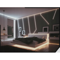 BERGE LED hliníkový profil zapustený 1m biely - sada