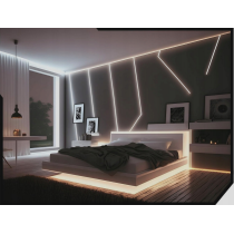 BERGE LED hliníkový profil zapustený 1m čierny - sada