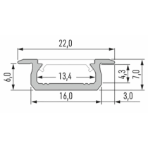 Led-Labs LED profil LUMINES typ Z strieborný elox 3m
