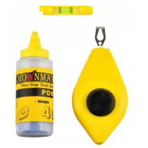 CROWNMAN Značkovacia šnúra, značkovacia čiara + vodováha + prášok - SET