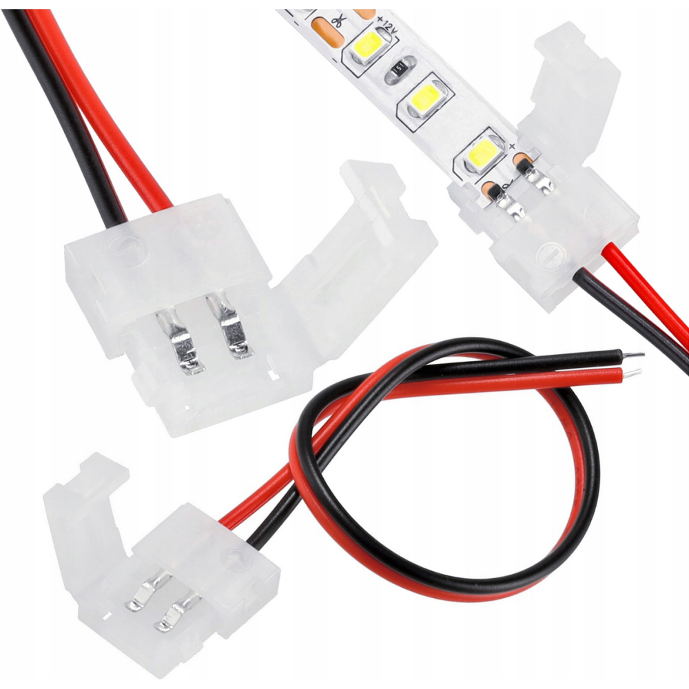 ECOLIGHT Mono klip konektor LED pásky - 8mm 2pin kábel