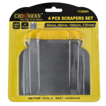 CROWNMAN Sada 4 škrabiek na farbu 50, 80, 100, 120 mm