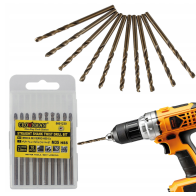 CROWNMAN Súprava 10 ks kobaltových vrtákov M35 HSS 5% - 3mm