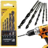 CROWNMAN Súprava 5 ks vrtákov do dreva 4-10 mm
