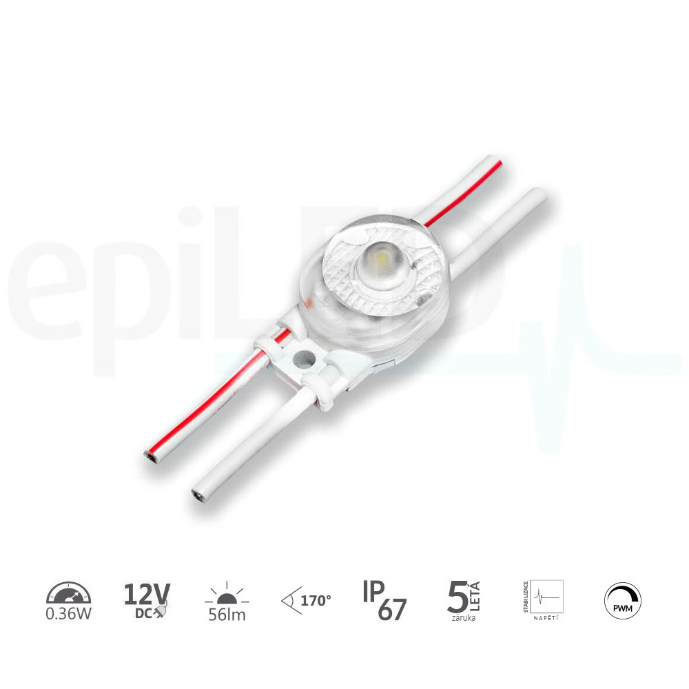 epiLED – LED modul Lumiter¹ – 0.36W – IP67 – 12V DC – Čistá biela (PW) / 5000°K