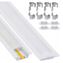 BERGE LED hliníkový profil zapustený 2m biely - sada