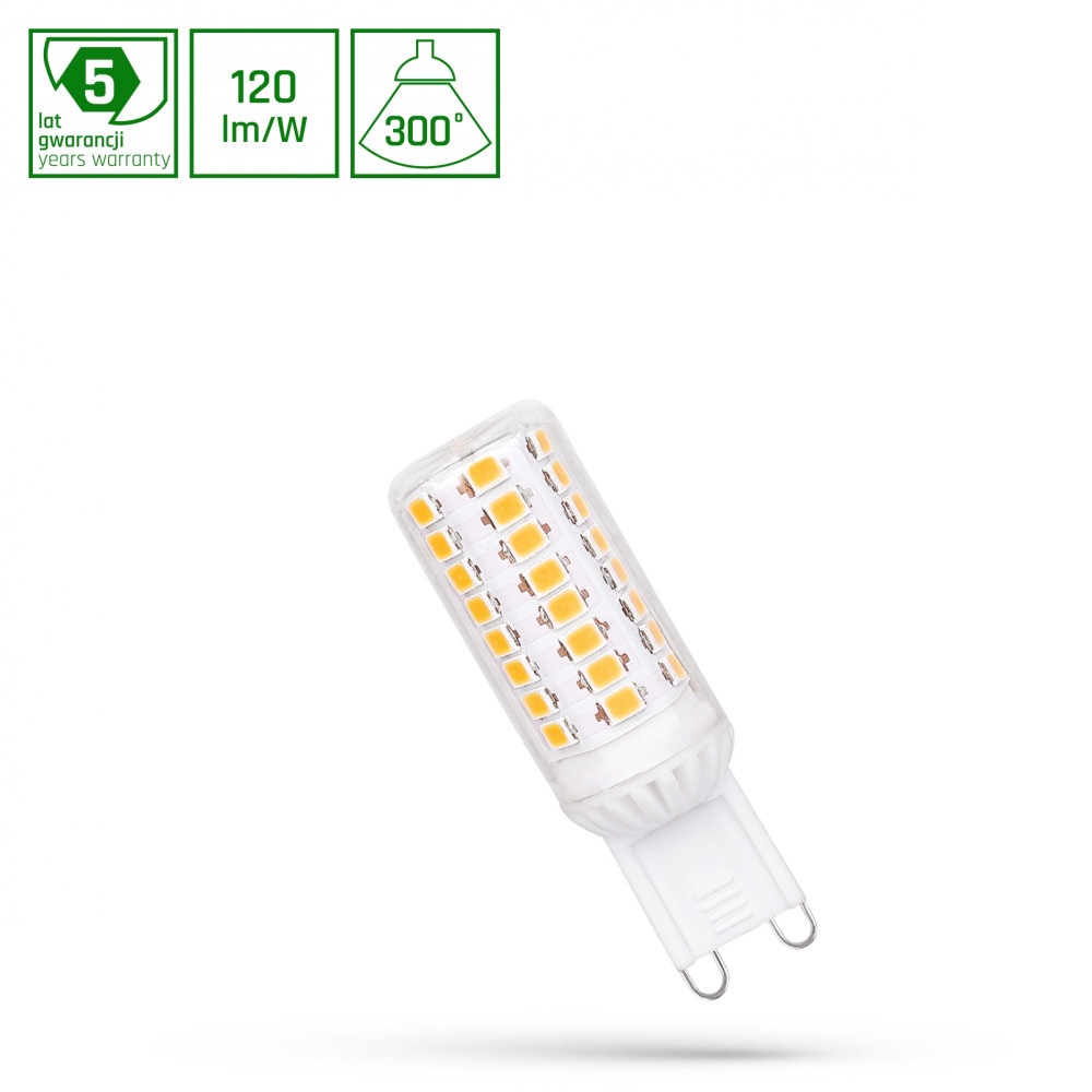 SPECTRUM - ŽiarovkaPREMIUM - 4,5W - 540lm - 300° - Ø18x57,5mm - 230V - Teplá biela / 3000°K - G9 / Záruka 5 rokov