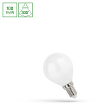 SPECTRUM LED - ŽiarovkaMILKY - 1W - 100lm - 300° - 230V - Neutrálna biela / 4000°K - COG G45 E-14