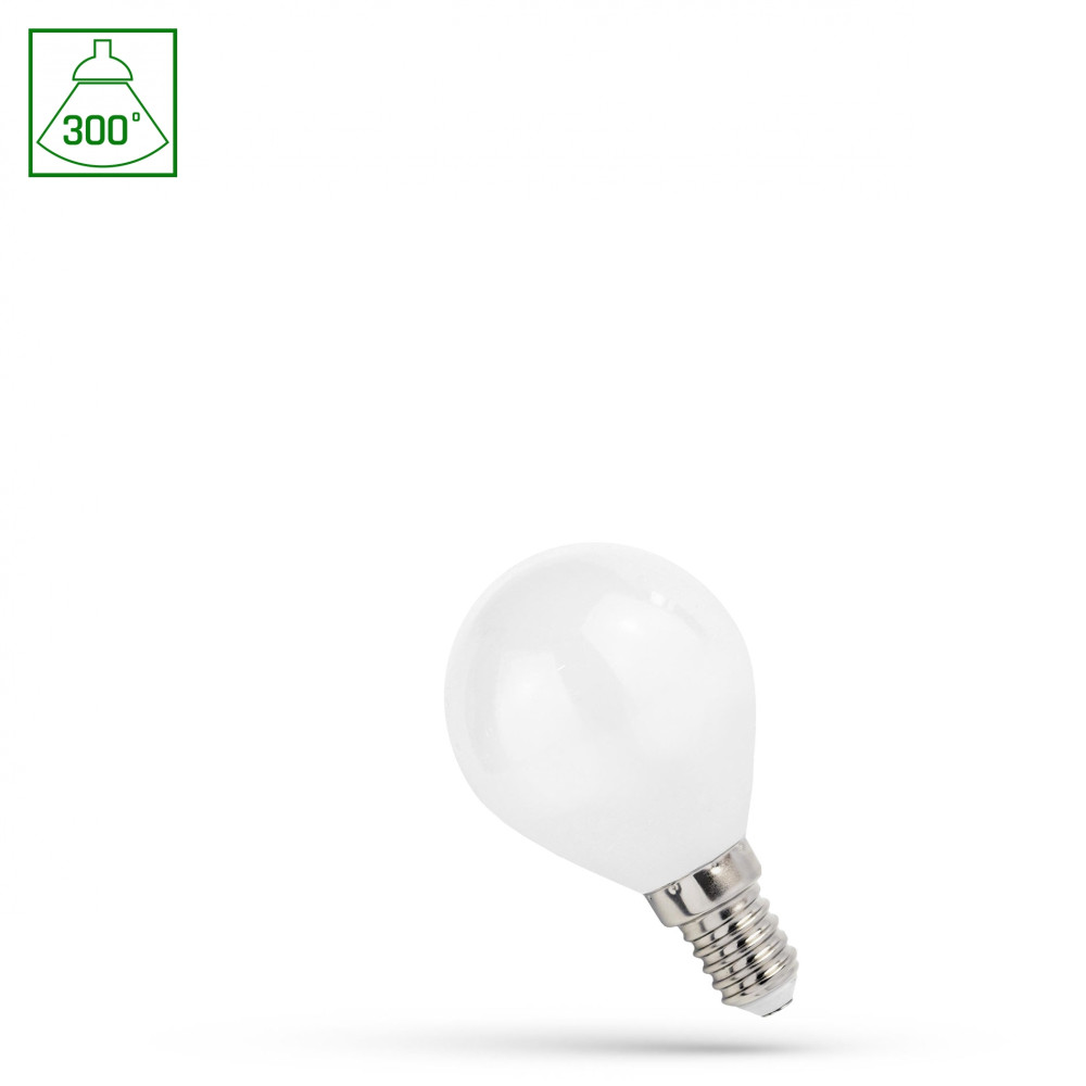 SPECTRUM LED - ŽiarovkaMILKY - 1W - 90lm - 300° - 230V - Teplá biela / 2700°K - COG G45 E-14