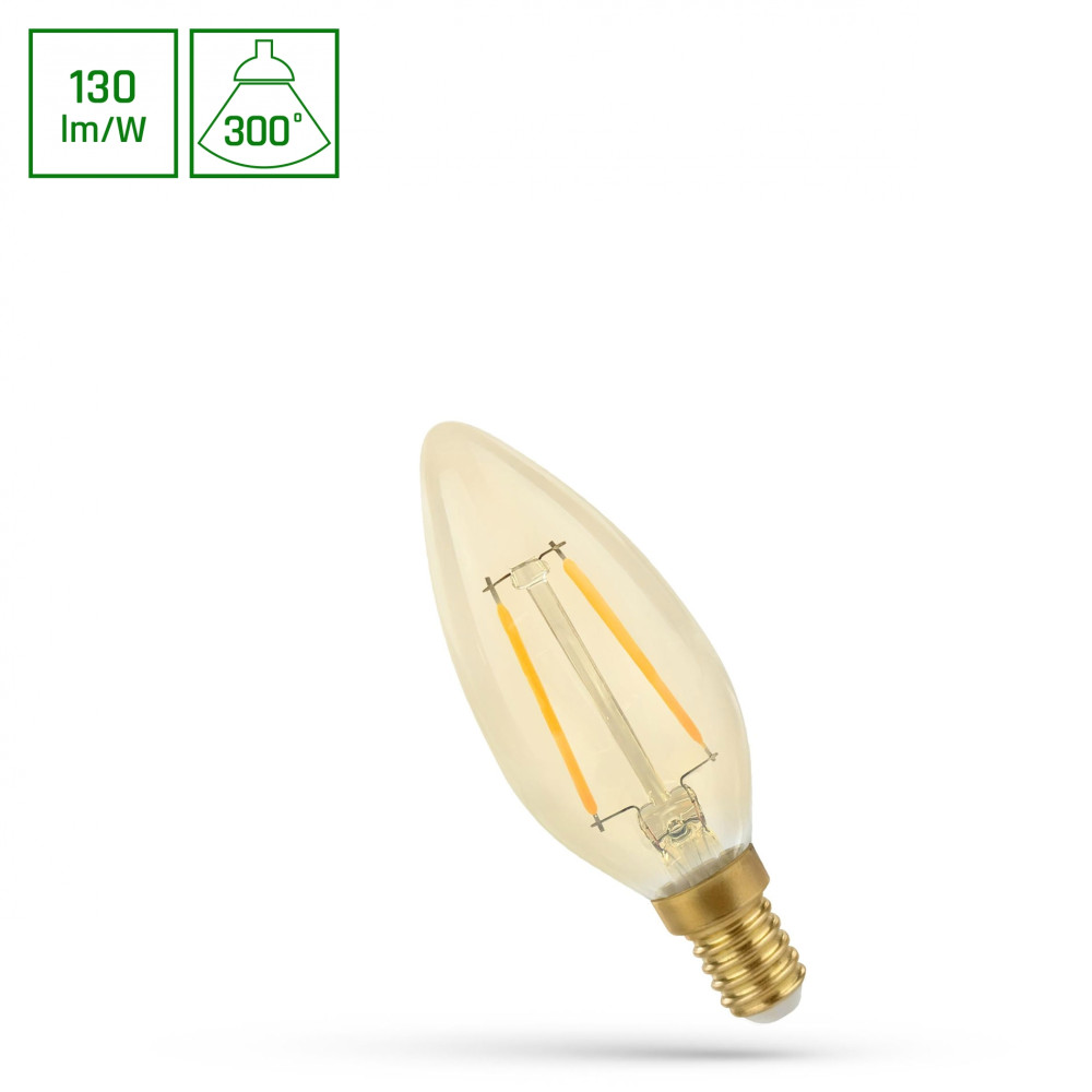 SPECTRUM LED - ŽiarovkaRETROSHINE - 2W - 260lm - 300° - 230V - Teplá biela / 2400°K - COG C35 E-14