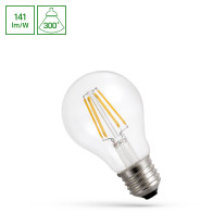 SPECTRUM - ŽiarovkaCLEAR - 8,5W - 1200lm - 300° - 230V - Neutrálna biela / 4000°K - GLS COG A60 E-27