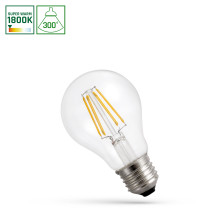 SPECTRUM LED - ŽiarovkaCLEAR - 4W - 340lm - 300° - 230V - Teplá biela / 1800°K - GLS COG E-27