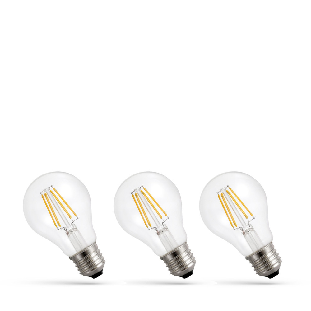 SPECTRUM LED - 3x ŽiarovkaCLEAR - 7W - 770lm - 300° - 230V - Teplá biela / 2700°K - GLS COG E-27