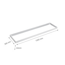 SPECTRUM LED - montážny rámček na povrch pre LED panel - ALGINE 300x1200x43mm - Biely